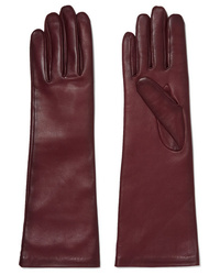 dunkelrote Leder lange Handschuhe