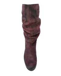 dunkelrote Leder mittelalte Stiefel von Lost & Found Ria Dunn