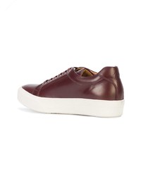 dunkelrote Leder niedrige Sneakers von Armando Cabral