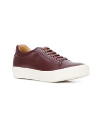 dunkelrote Leder niedrige Sneakers von Armando Cabral