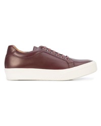 dunkelrote Leder niedrige Sneakers von Armando Cabral