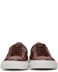 dunkelrote Leder niedrige Sneakers von Common Projects