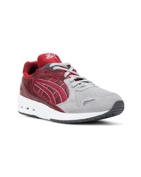 dunkelrote Leder niedrige Sneakers von Asics