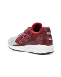 dunkelrote Leder niedrige Sneakers von Asics