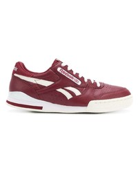 dunkelrote Leder niedrige Sneakers von Reebok