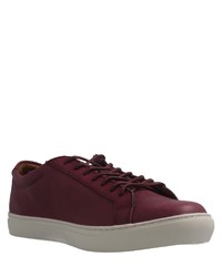 dunkelrote Leder niedrige Sneakers von Lacoste