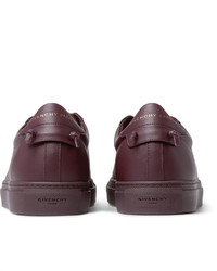 dunkelrote Leder niedrige Sneakers von Givenchy