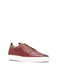 dunkelrote Leder niedrige Sneakers von Grenson