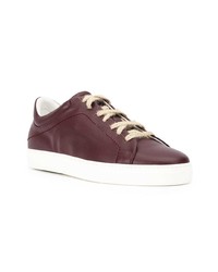 dunkelrote Leder niedrige Sneakers von Yatay