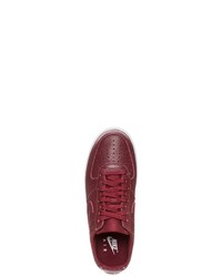 dunkelrote Leder niedrige Sneakers von Nike Sportswear