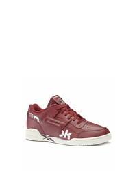 dunkelrote Leder niedrige Sneakers von Reebok Classic