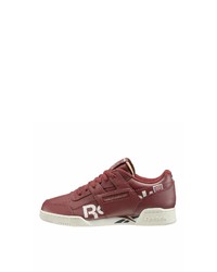 dunkelrote Leder niedrige Sneakers von Reebok Classic