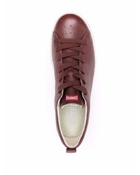 dunkelrote Leder niedrige Sneakers von Camper