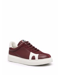 dunkelrote Leder niedrige Sneakers von Camper