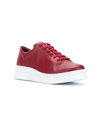 dunkelrote Leder niedrige Sneakers von Camper