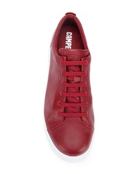 dunkelrote Leder niedrige Sneakers von Camper