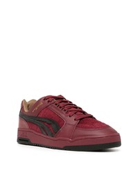 dunkelrote Leder niedrige Sneakers von Puma