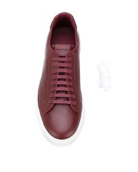 dunkelrote Leder niedrige Sneakers von Scarosso