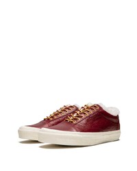 dunkelrote Leder niedrige Sneakers von Vans