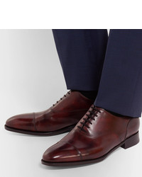 dunkelrote Leder Oxford Schuhe von John Lobb