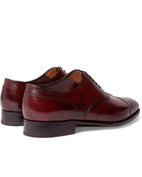 dunkelrote Leder Oxford Schuhe von John Lobb