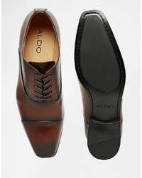 dunkelrote Leder Oxford Schuhe von Aldo