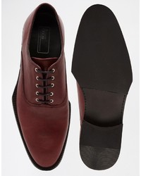 dunkelrote Leder Oxford Schuhe von Asos