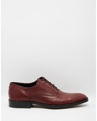 dunkelrote Leder Oxford Schuhe von Asos