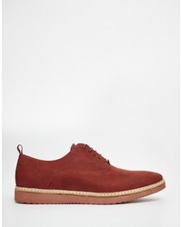 dunkelrote Leder Oxford Schuhe von Asos