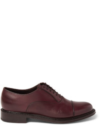 dunkelrote Leder Oxford Schuhe von Brioni
