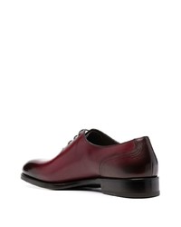 dunkelrote Leder Oxford Schuhe von Salvatore Ferragamo