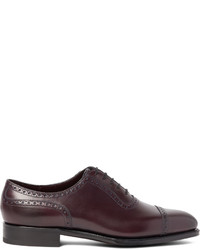 dunkelrote Leder Oxford Schuhe von Edward Green