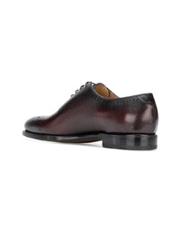 dunkelrote Leder Oxford Schuhe von Kiton