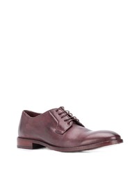 dunkelrote Leder Oxford Schuhe von Paul Smith