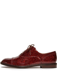 dunkelrote Leder Oxford Schuhe von Marc Jacobs