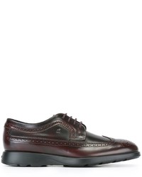 dunkelrote Leder Oxford Schuhe von Hogan