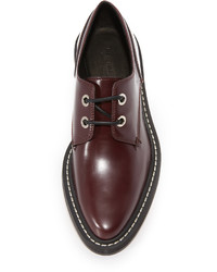 dunkelrote Leder Oxford Schuhe von Rag & Bone