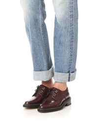 dunkelrote Leder Oxford Schuhe von Rag & Bone