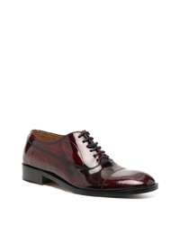 dunkelrote Leder Oxford Schuhe von Maison Margiela