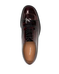 dunkelrote Leder Oxford Schuhe von Maison Margiela