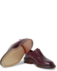 dunkelrote Leder Oxford Schuhe von Thom Browne