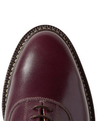dunkelrote Leder Oxford Schuhe von Thom Browne