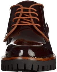 dunkelrote Leder Oxford Schuhe von Marco Tozzi