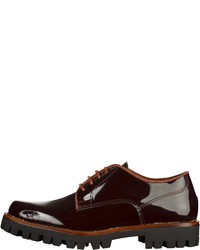dunkelrote Leder Oxford Schuhe von Marco Tozzi