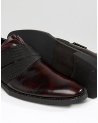 dunkelrote Leder Oxford Schuhe von Asos