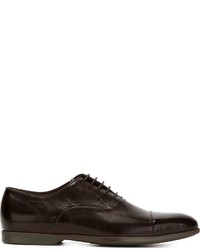 dunkelrote Leder Oxford Schuhe von Paul Smith