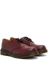 dunkelrote Leder Oxford Schuhe von Dr. Martens