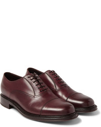 dunkelrote Leder Oxford Schuhe von Brioni