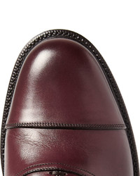 dunkelrote Leder Oxford Schuhe von Brioni