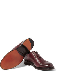 dunkelrote Leder Oxford Schuhe von Brioni